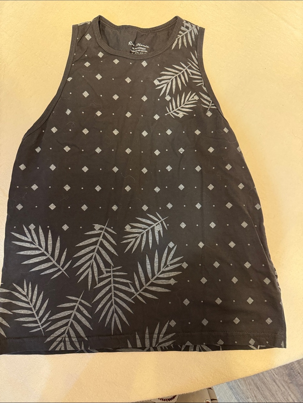 Gray Palm-Print Tank Top - Women's